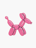 Embroidered Balloon Dog patch with hook-and-loop backing
