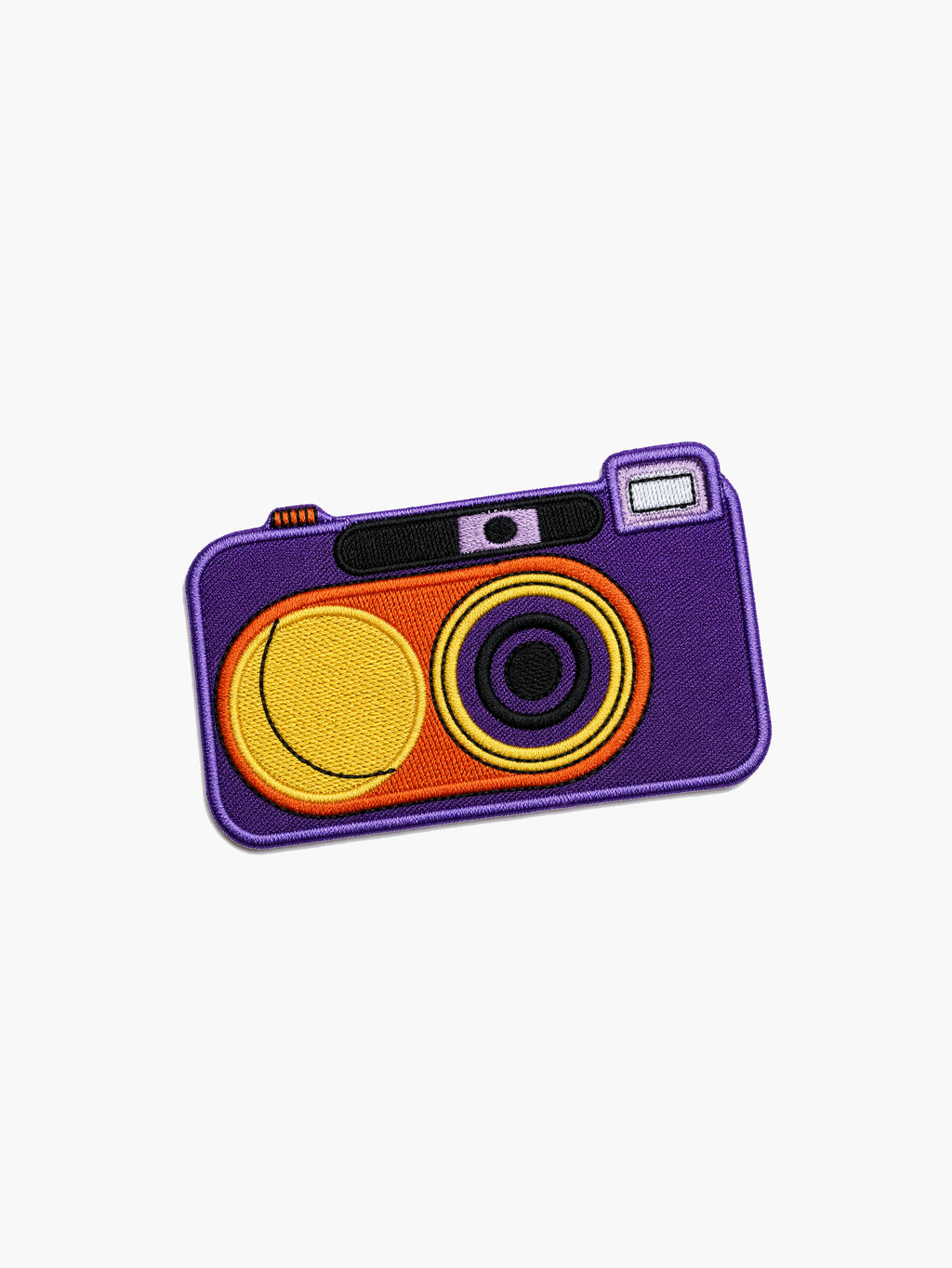 Embroidered Camera patch with hook-and-loop backing