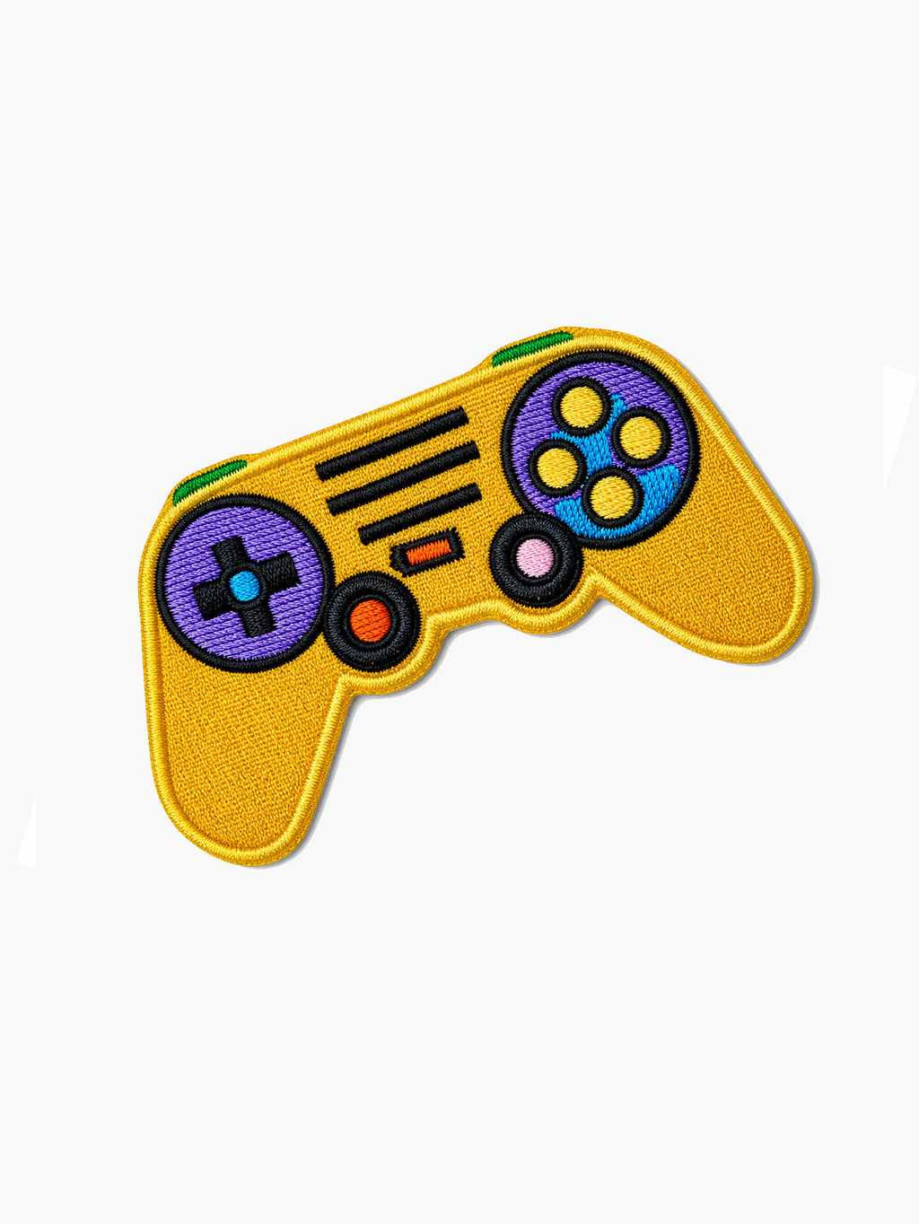 Embroidered Retro Game Controller patch with hook-and-loop backing