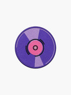 Embroidered Vinyl Record patch with hook-and-loop backing