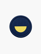 blue smiley patch