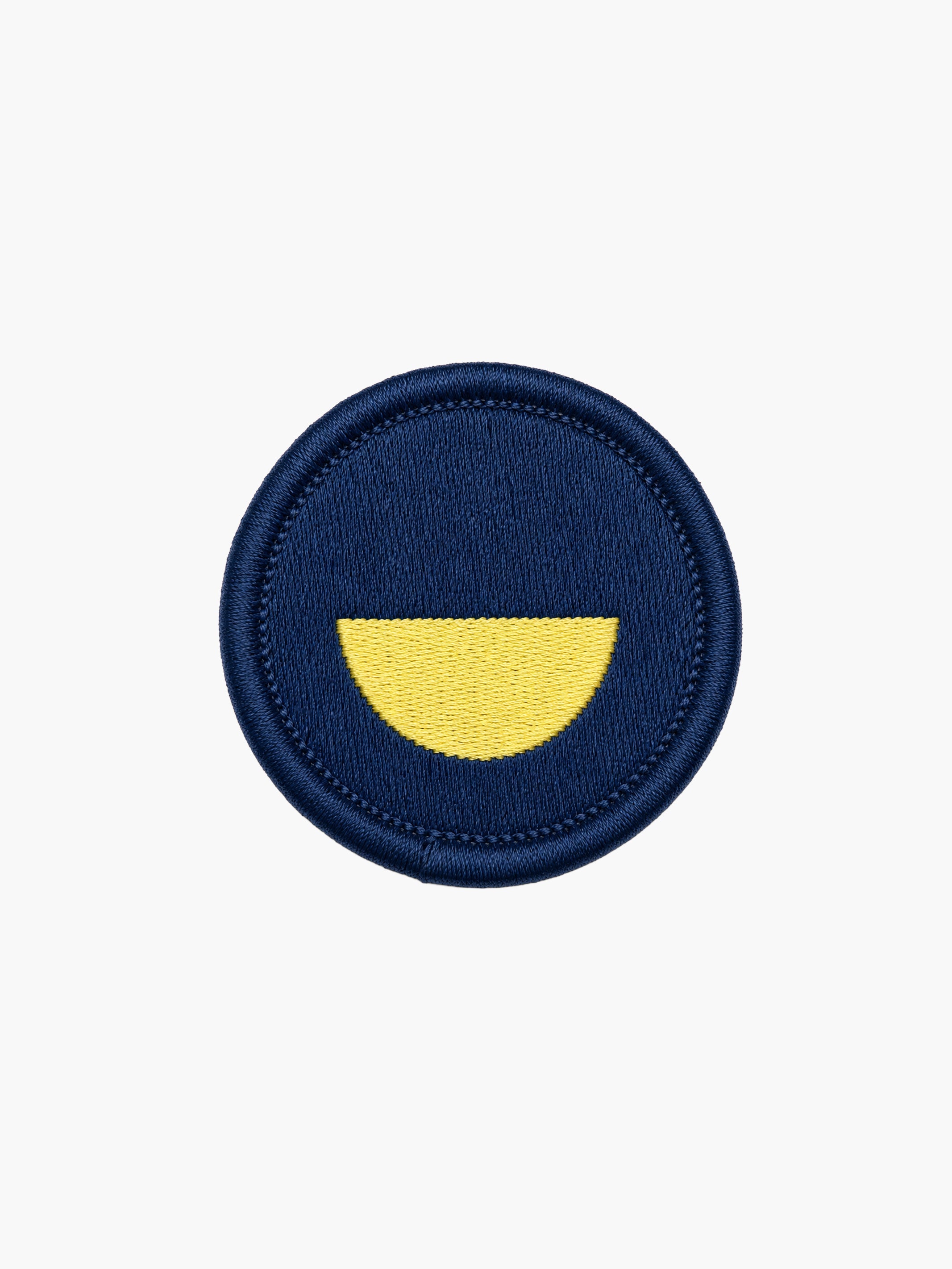 blue smiley patch