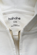 Off-White Organic Cotton Kids Zip-Up Jacket - Customizable