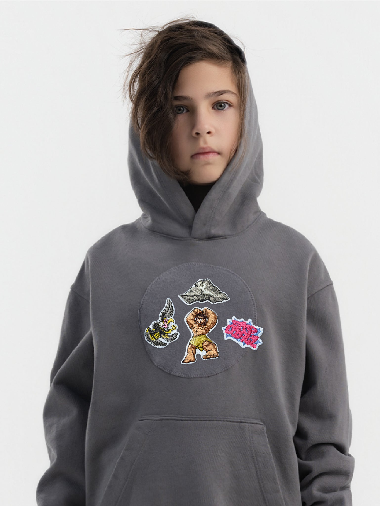 Tork Angegh Patch Set worn on a kids hoodie