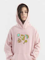 Kid wearing the Unicorn Dreams patch set on a Hahaha tee