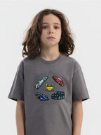 Fast Lane Patch Set worn on a kids hoodie