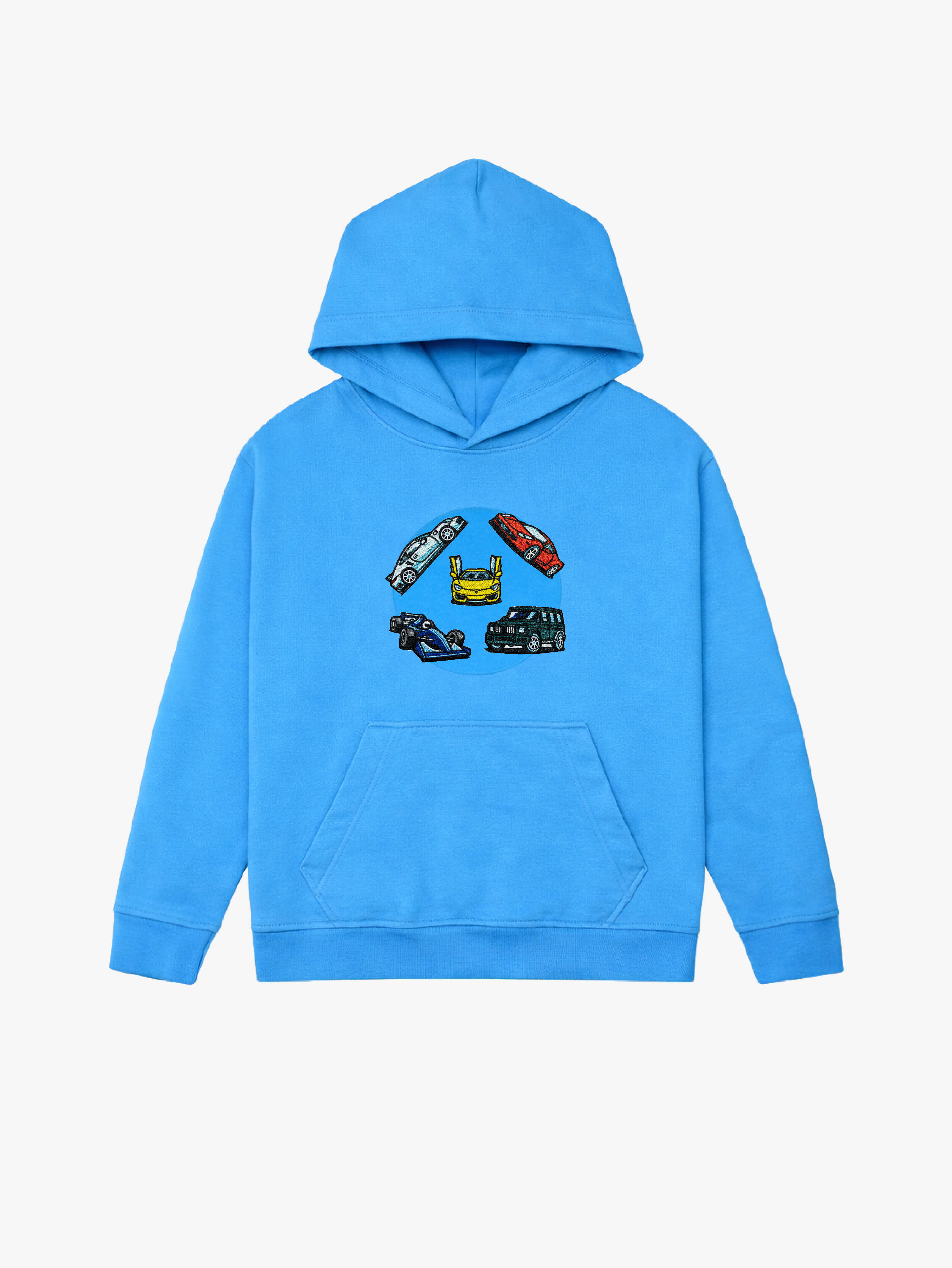 Blue Organic Cotton Kids Hoodie - Customizable