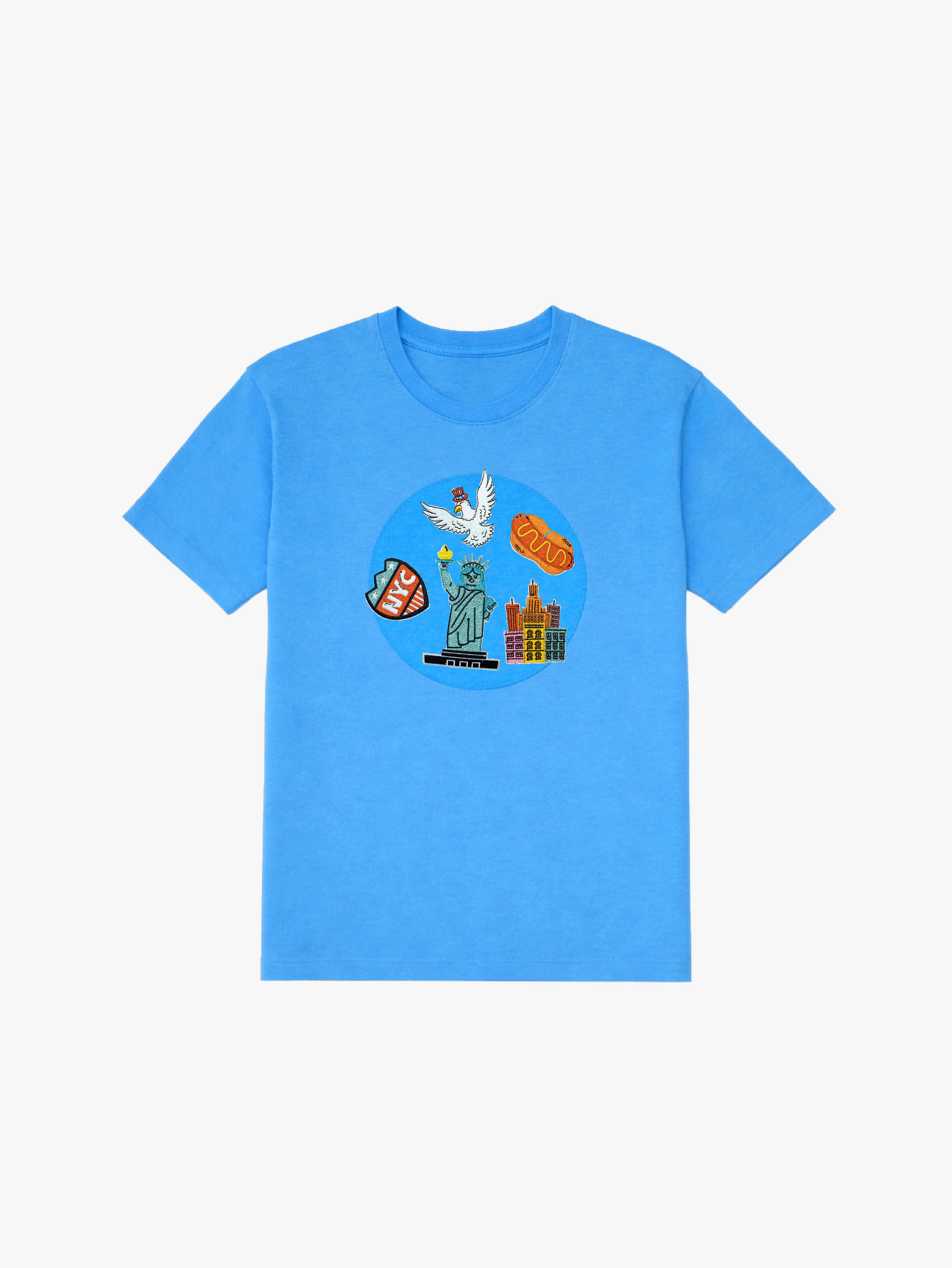Blue Organic Cotton Kids Tee - Customizable