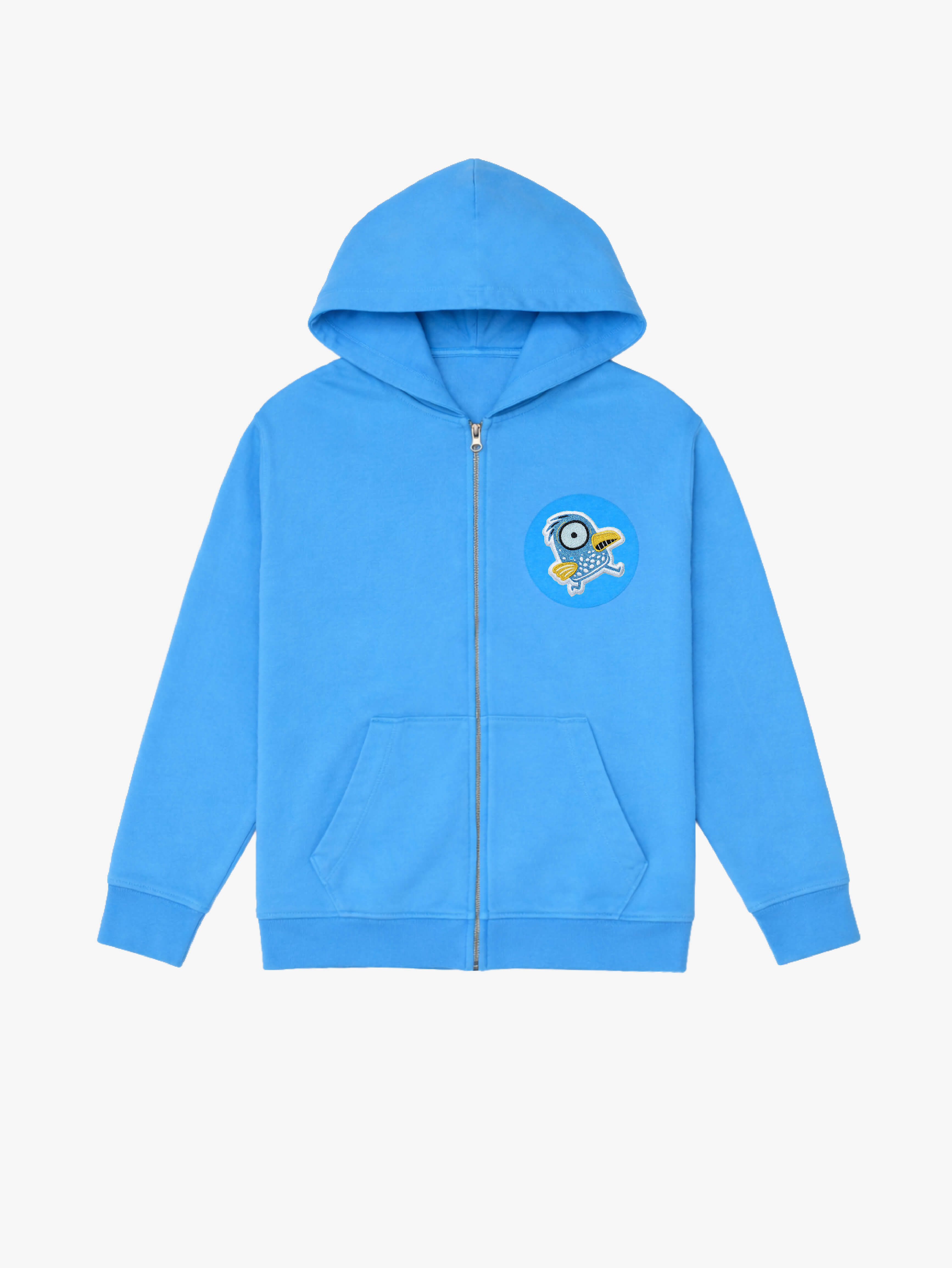 Blue Organic Cotton Kids Zip-Up Jacket - Customizable