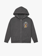 Stone Grey Organic Cotton Kids Zip-Up Jacket - Customizable