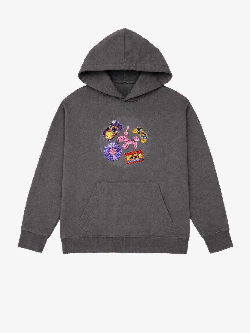 Stone Grey Organic Cotton Kids Hoodie - Customizable
