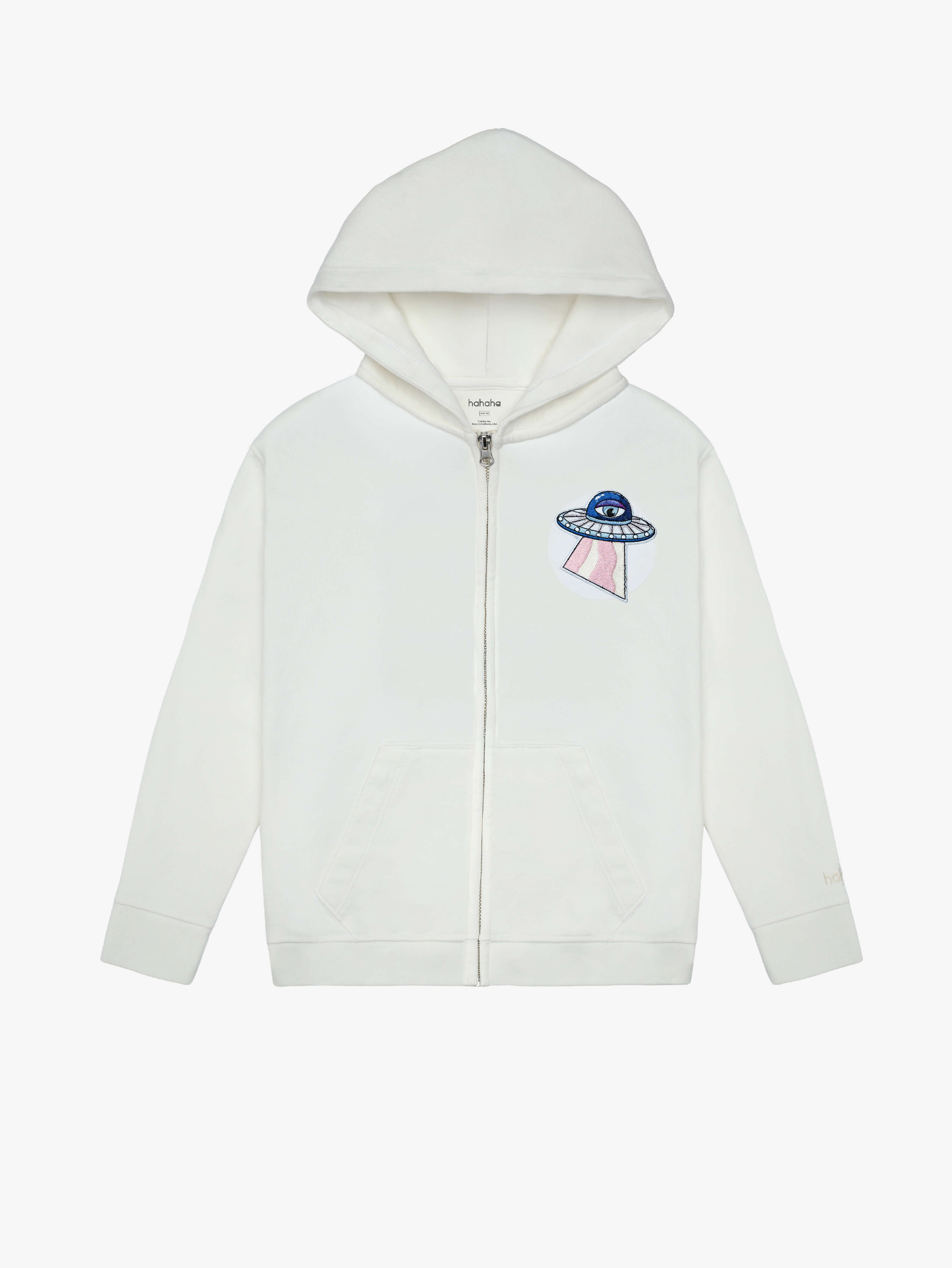 Off-White Organic Cotton Kids Zip-Up Jacket - Customizable