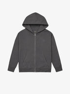 Stone Grey Organic Cotton Kids Zip-Up Jacket - Essential
