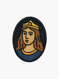 Embroidered Crowned Queen patch with hook-and-loop backing