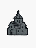 Embroidered Stone Monastery patch with hook-and-loop backing