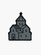 Embroidered Stone Monastery patch with hook-and-loop backing