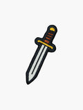 Embroidered Sword patch with hook-and-loop backing