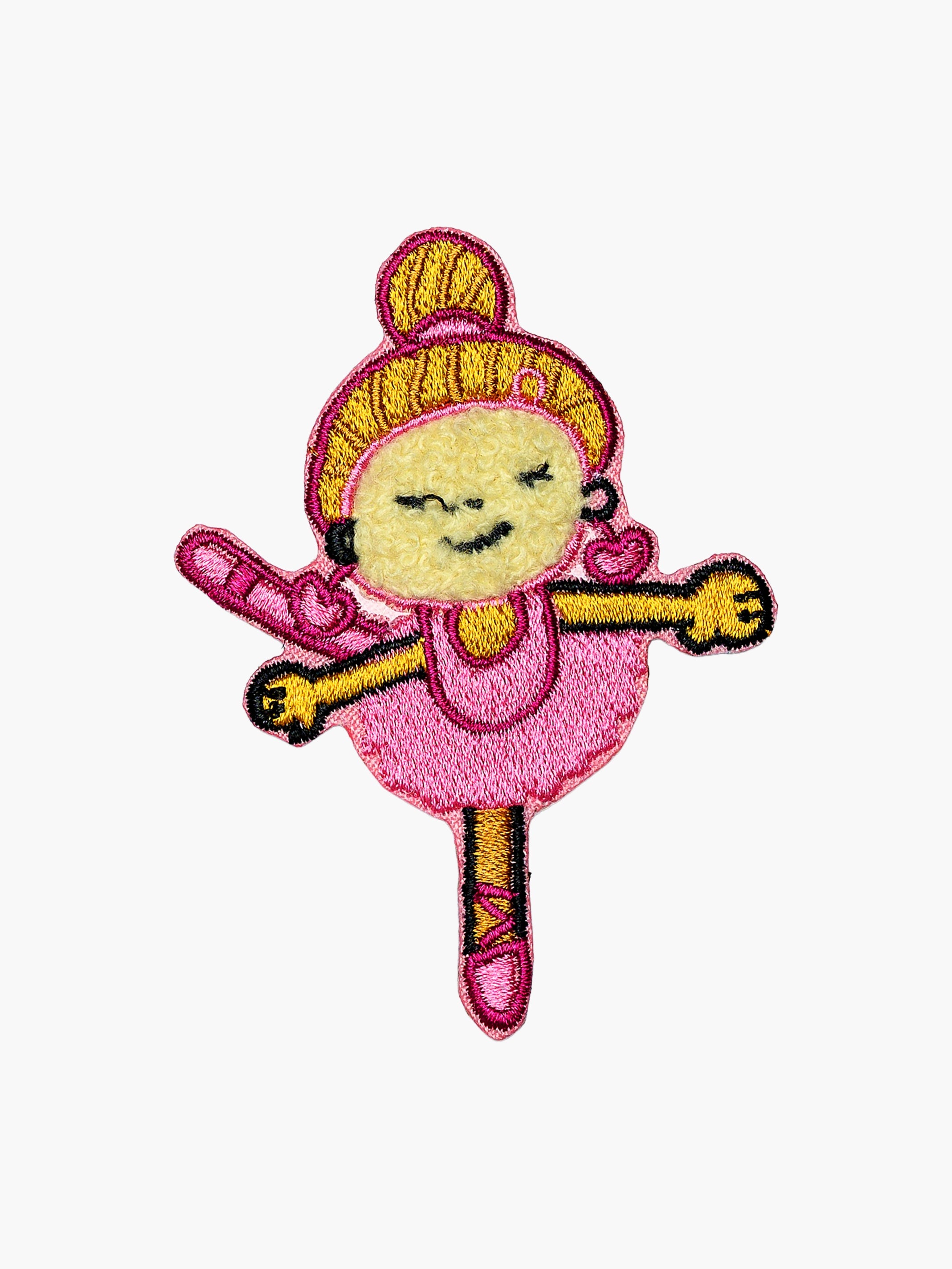 Embroidered Ballerina patch with hook-and-loop backing