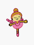Embroidered Ballerina patch with hook-and-loop backing