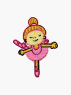 Embroidered Ballerina patch with hook-and-loop backing