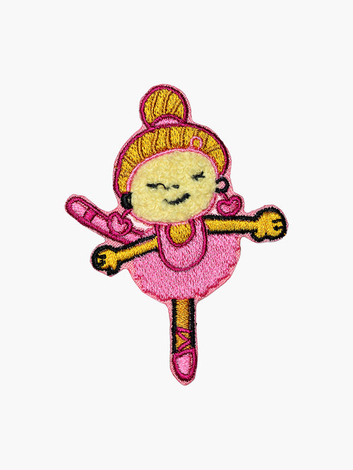 Embroidered Ballerina patch with hook-and-loop backing