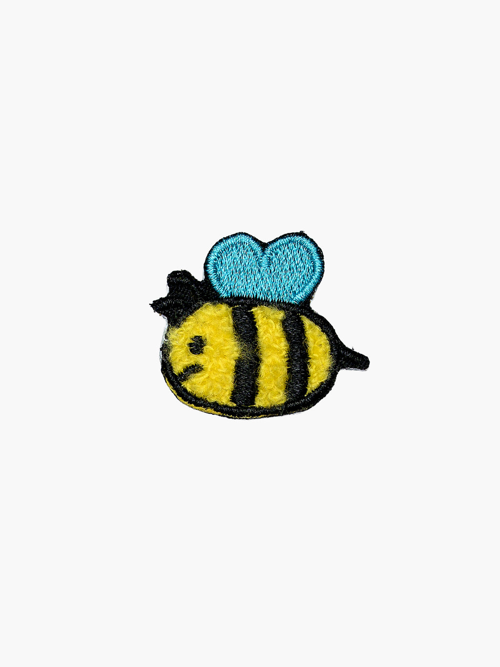 Embroidered Bee patch with hook-and-loop backing