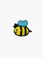 Embroidered Bee patch with hook-and-loop backing