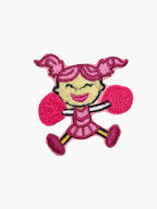 Embroidered Cheerleader Girl patch with hook-and-loop backing