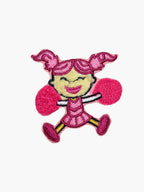 Embroidered Cheerleader Girl patch with hook-and-loop backing