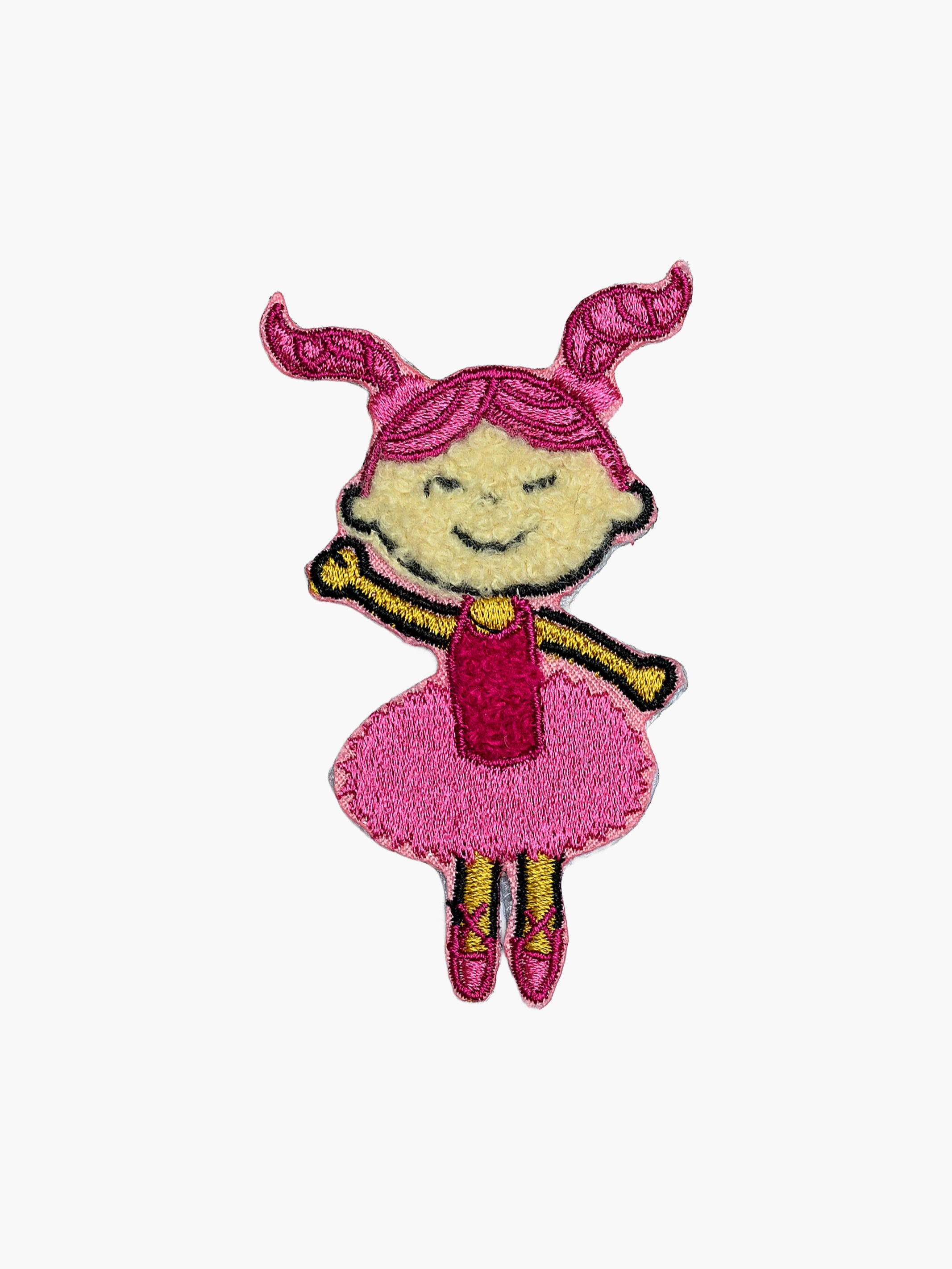 Embroidered Fairy-Tale Dress-Up Girl patch with hook-and-loop backing