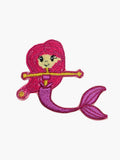 Embroidered Mermaid patch with hook-and-loop backing