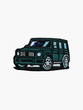 Embroidered Green SUV patch with hook-and-loop backing