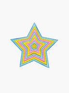 Embroidered Rainbow Star patch with hook-and-loop backing