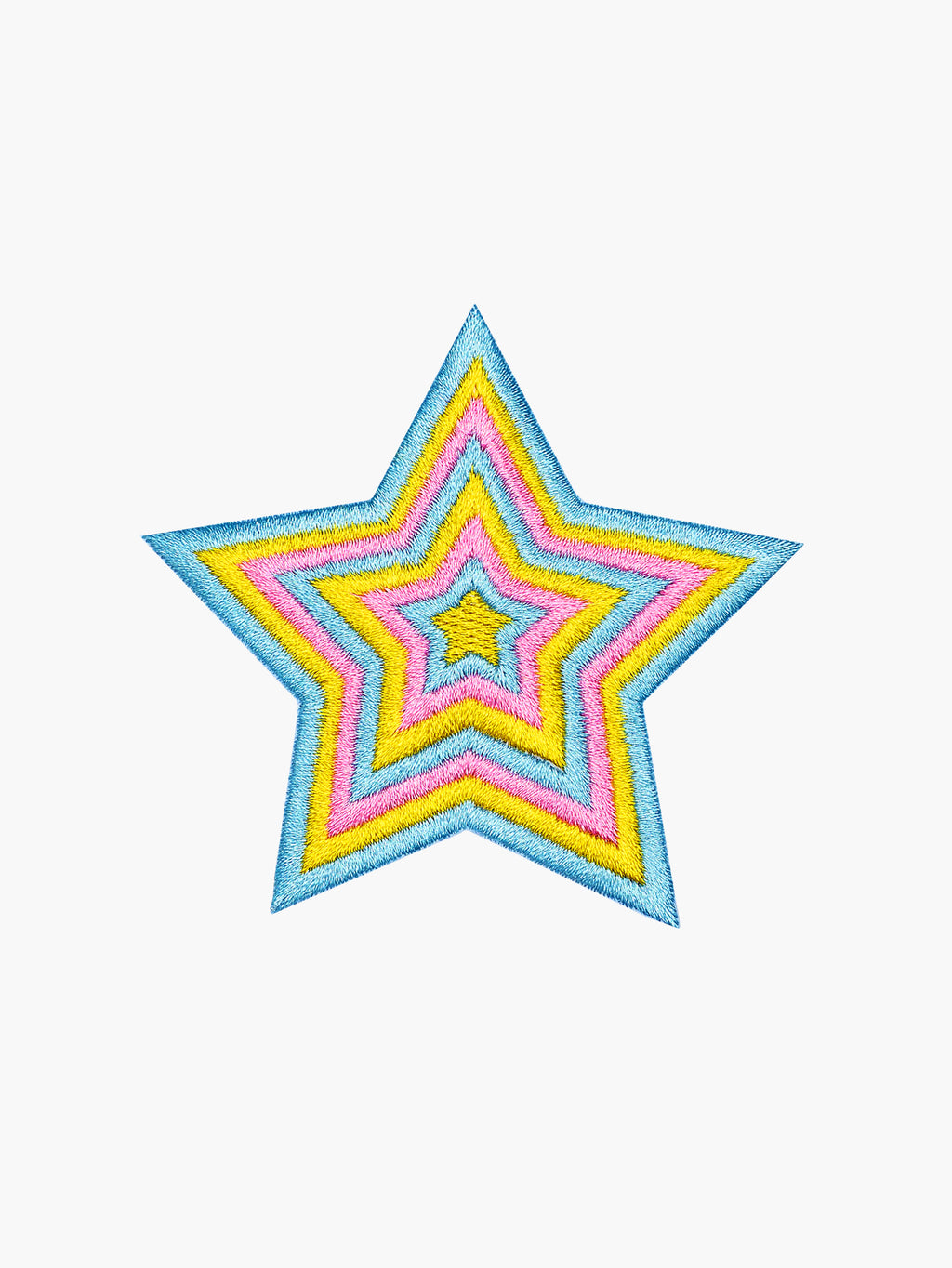 Embroidered Rainbow Star patch with hook-and-loop backing