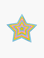 Embroidered Rainbow Star patch with hook-and-loop backing