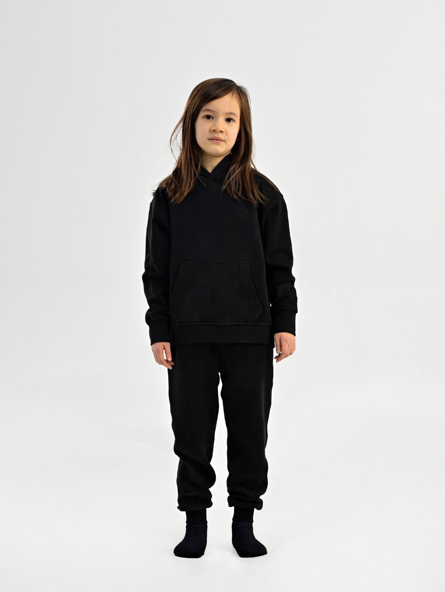 Black Organic Cotton Kids Hoodie - Essential