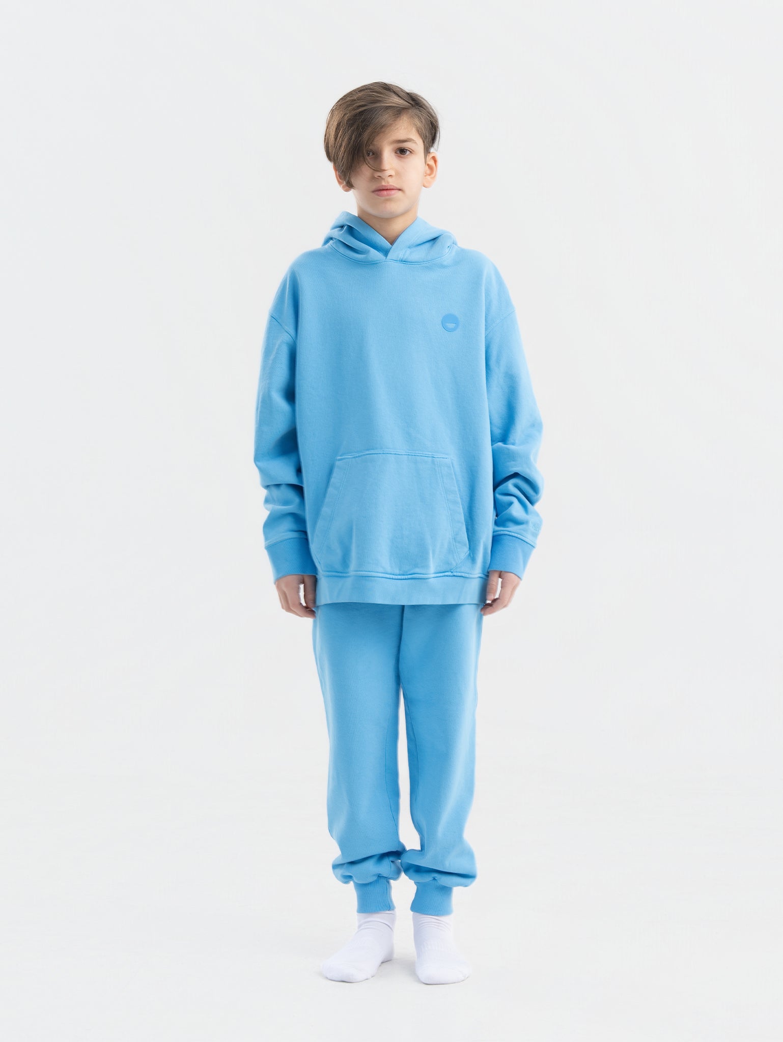 Blue Organic Cotton Kids Hoodie - Essential