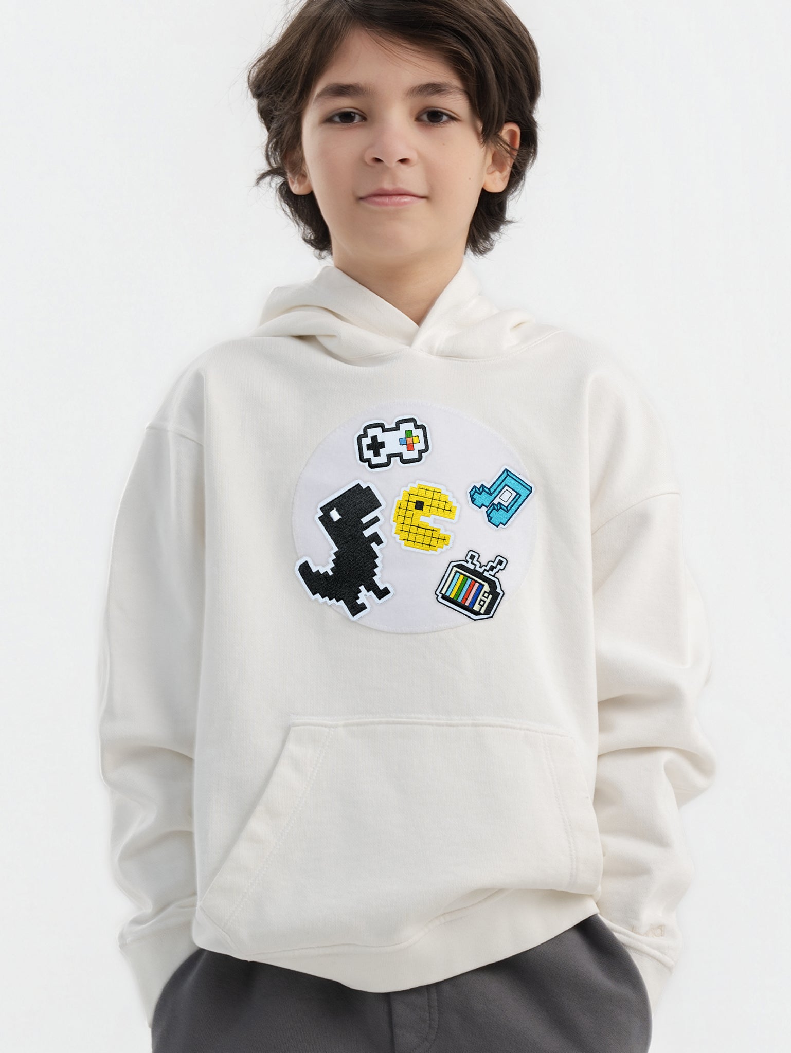 Off-White Organic Cotton Kids Hoodie - Customizable
