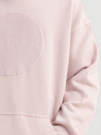 Close-up Hahaha kids hoodie back label - CAUTION CONTAINS SNUGGLES GIGGLES AND PARENTAL AFFECTION