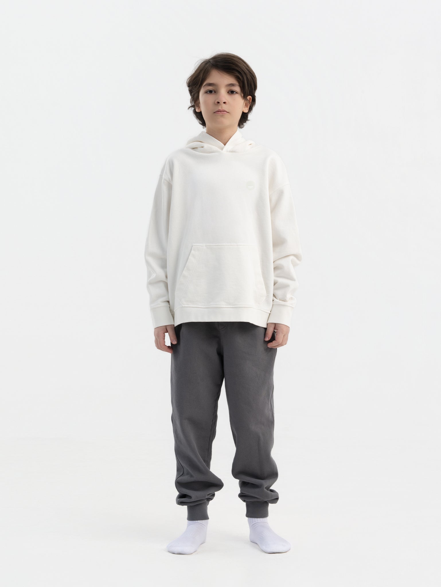 Off-White Organic Cotton Kids Hoodie - Essential