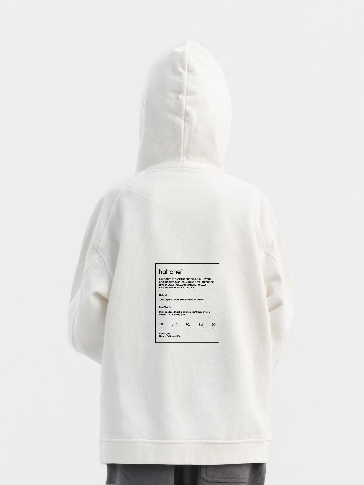 Off-White Organic Cotton Kids Hoodie - Essential