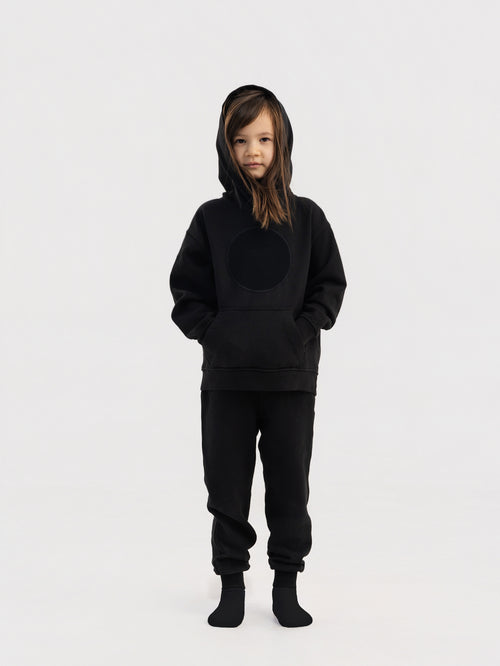 Black Organic Cotton Kids Hoodie - Customizable