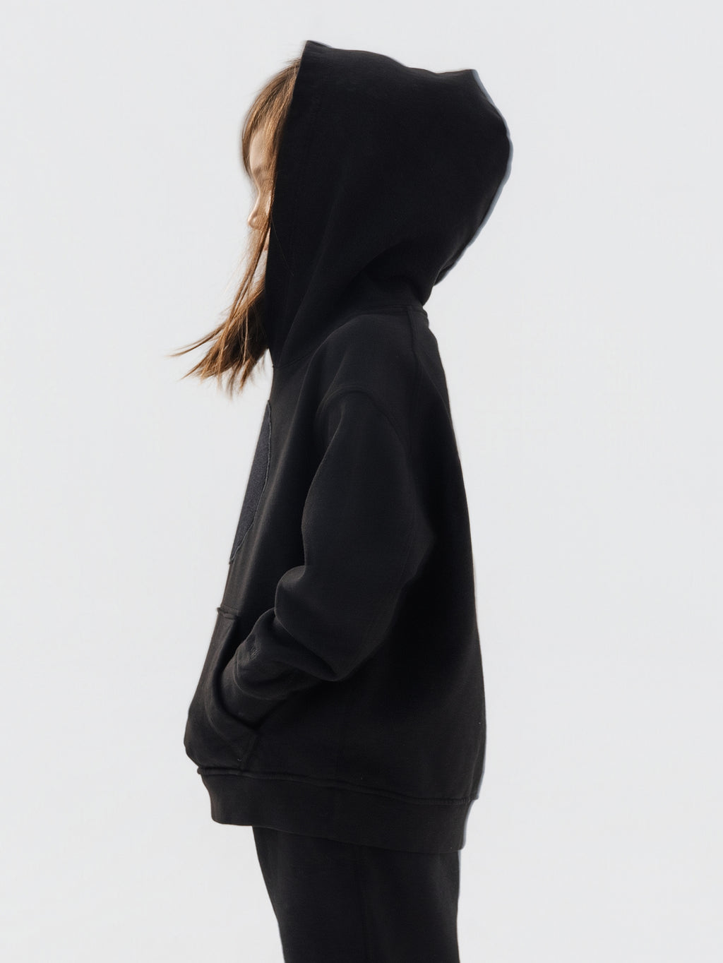 Black Organic Cotton Kids Hoodie - Customizable