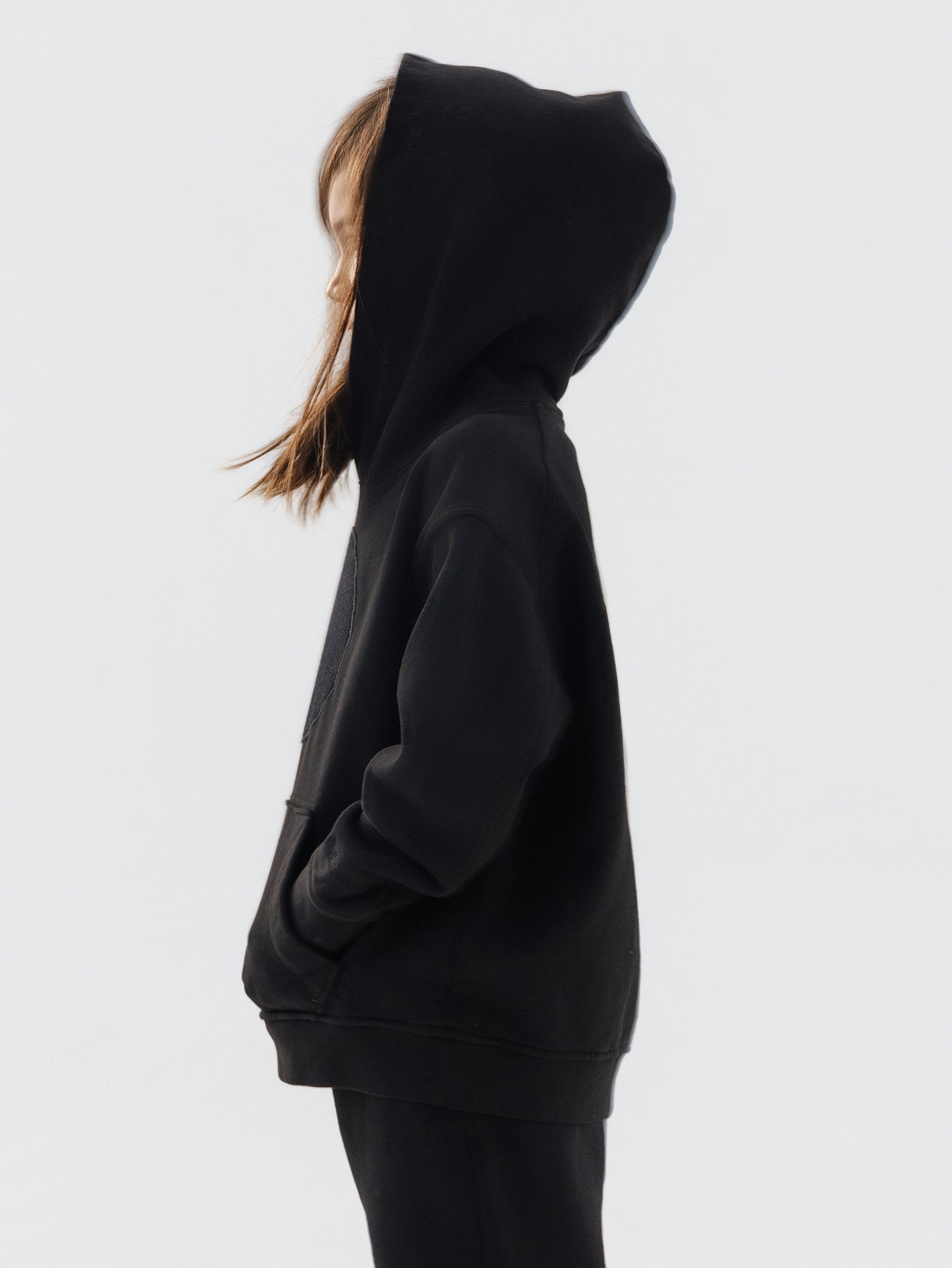 Black Organic Cotton Kids Hoodie - Customizable