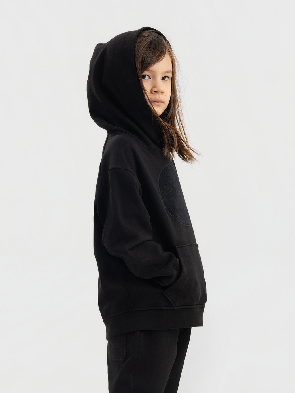 Black Organic Cotton Kids Hoodie - Customizable