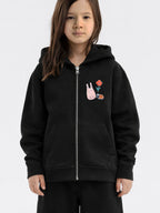 Black Organic Cotton Kids Zip-Up Jacket - Customizable