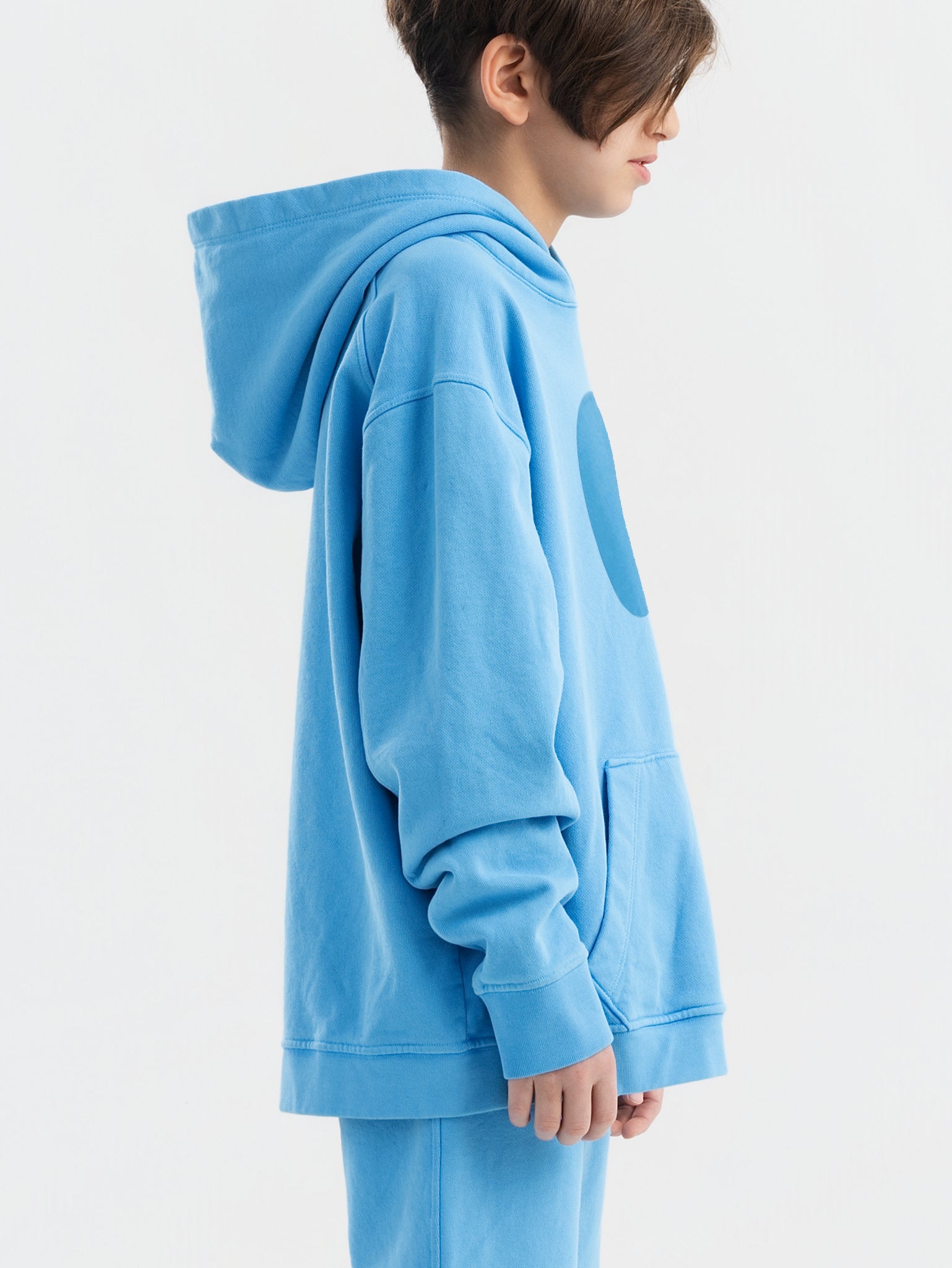 Blue Organic Cotton Kids Hoodie - Customizable