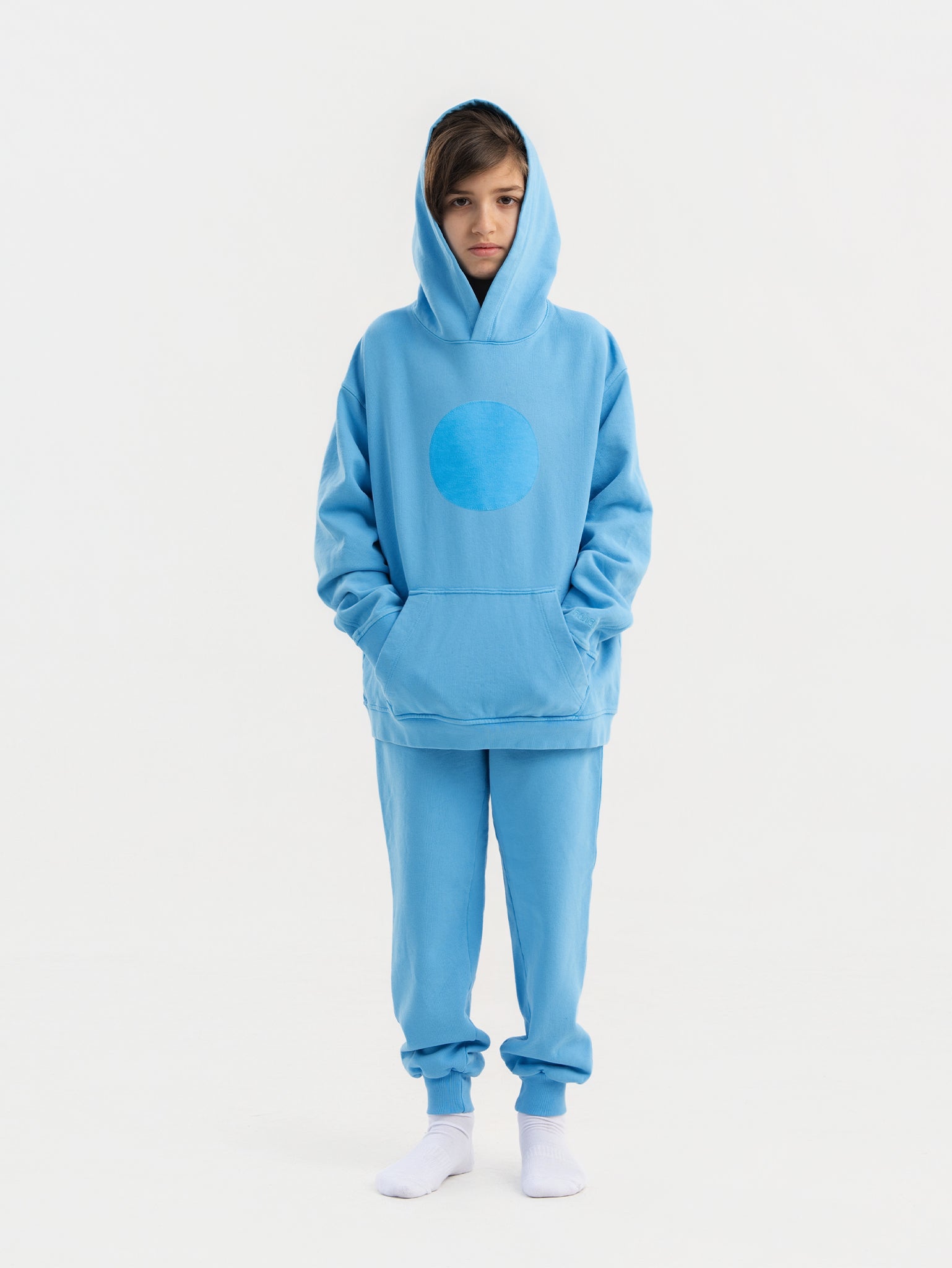 Blue Organic Cotton Kids Hoodie - Customizable