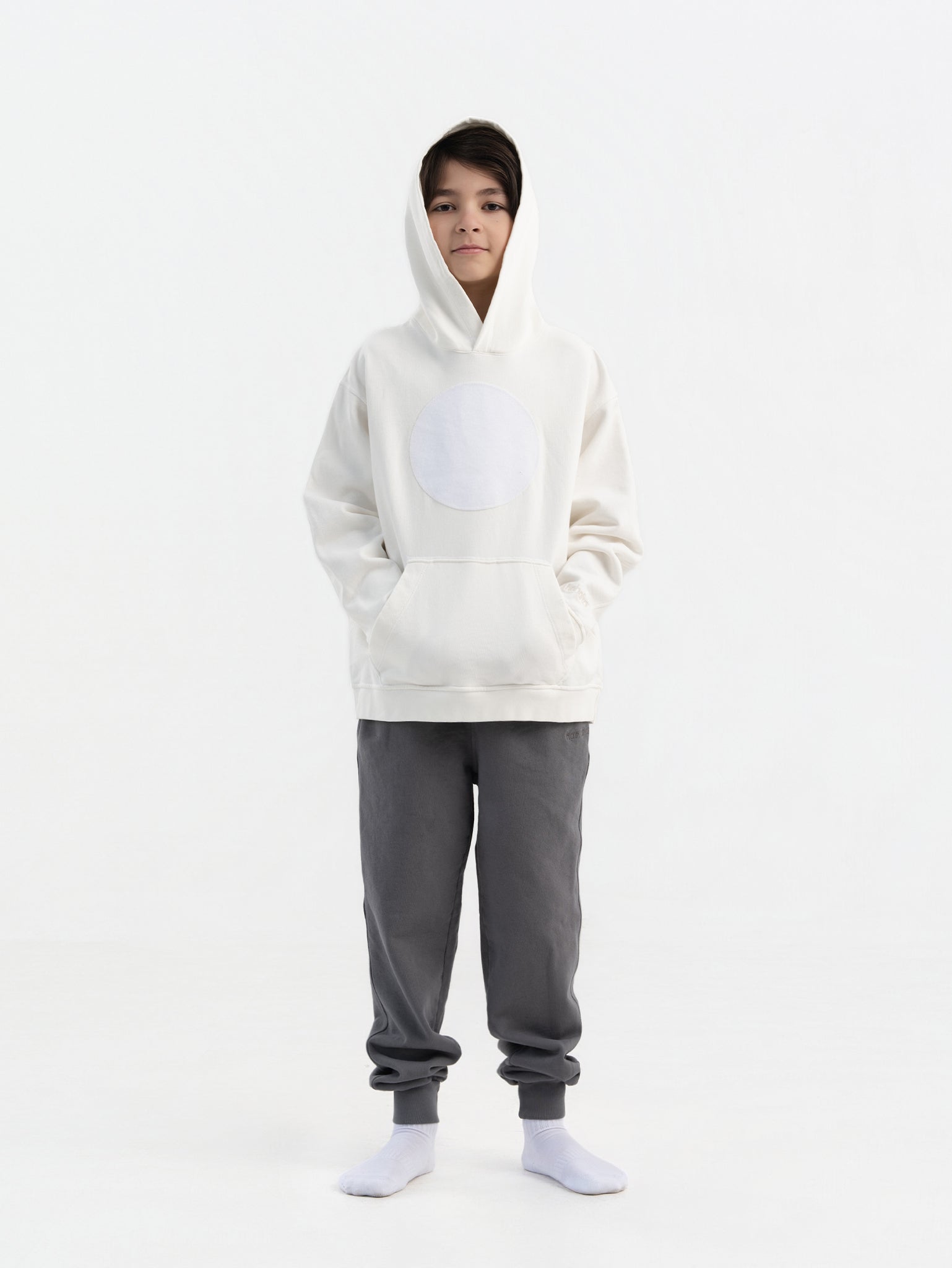 Off-White Organic Cotton Kids Hoodie - Customizable