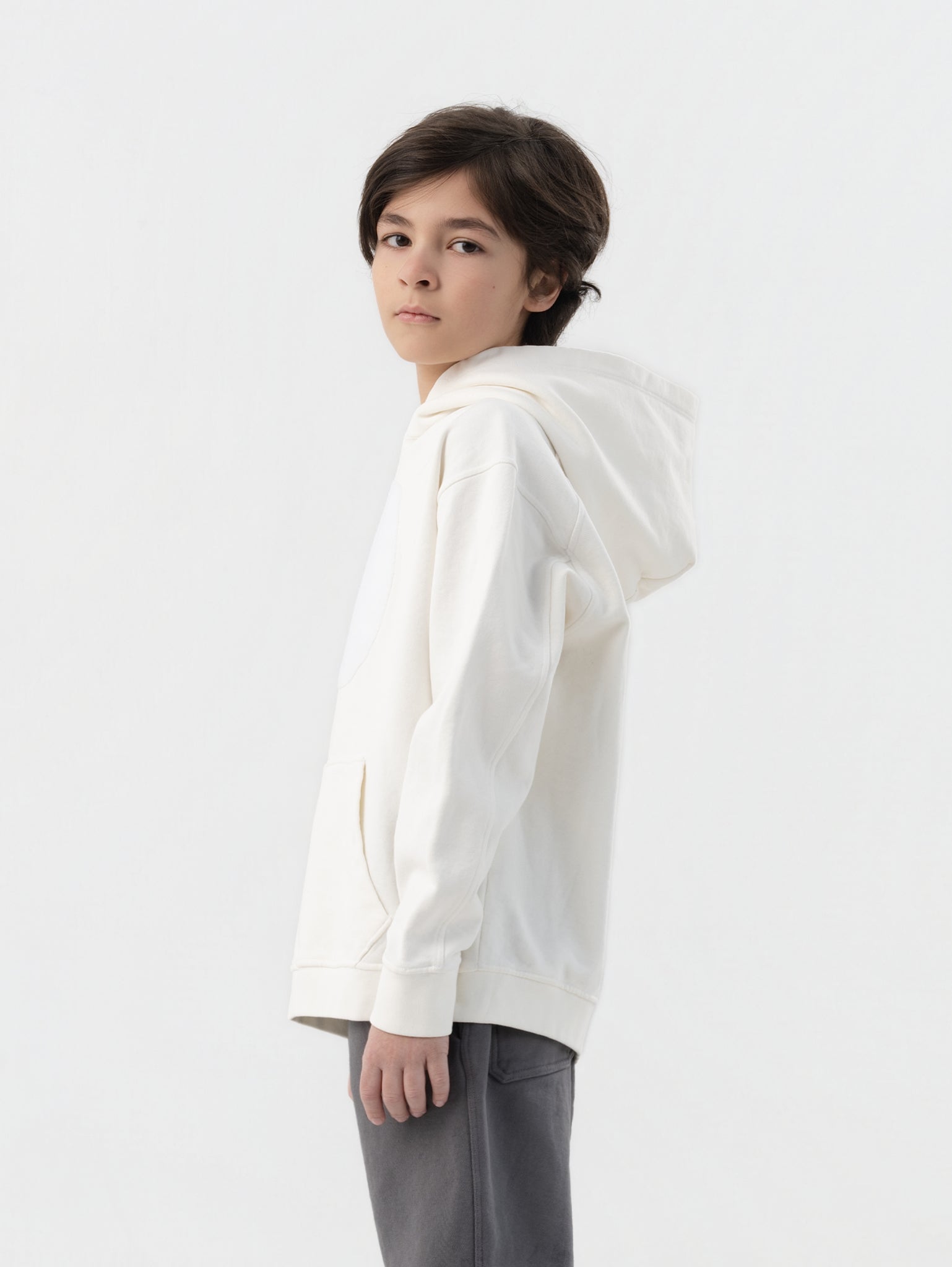 Off-White Organic Cotton Kids Hoodie - Customizable